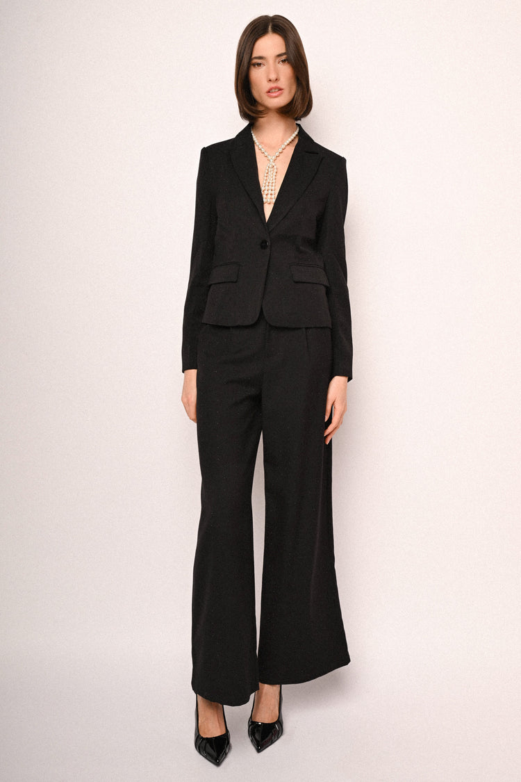 Glitter single-breasted blazer