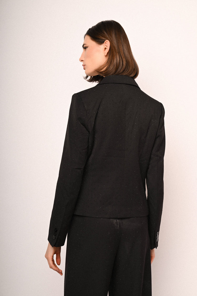Glitter single-breasted blazer