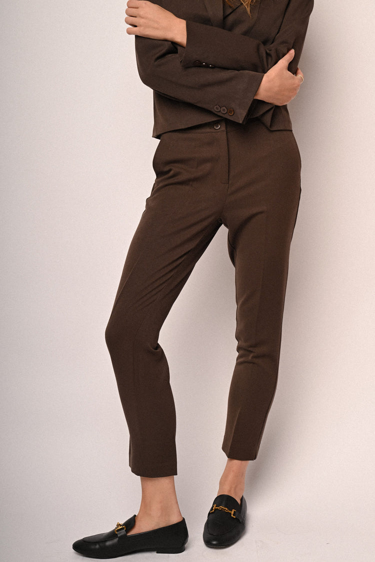 Ironed crease cigarette trousers