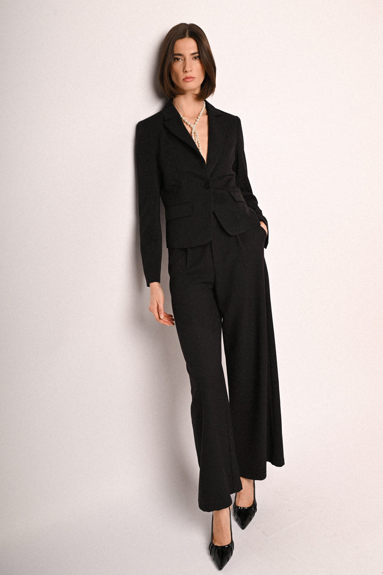 Glitter wide-leg trousers