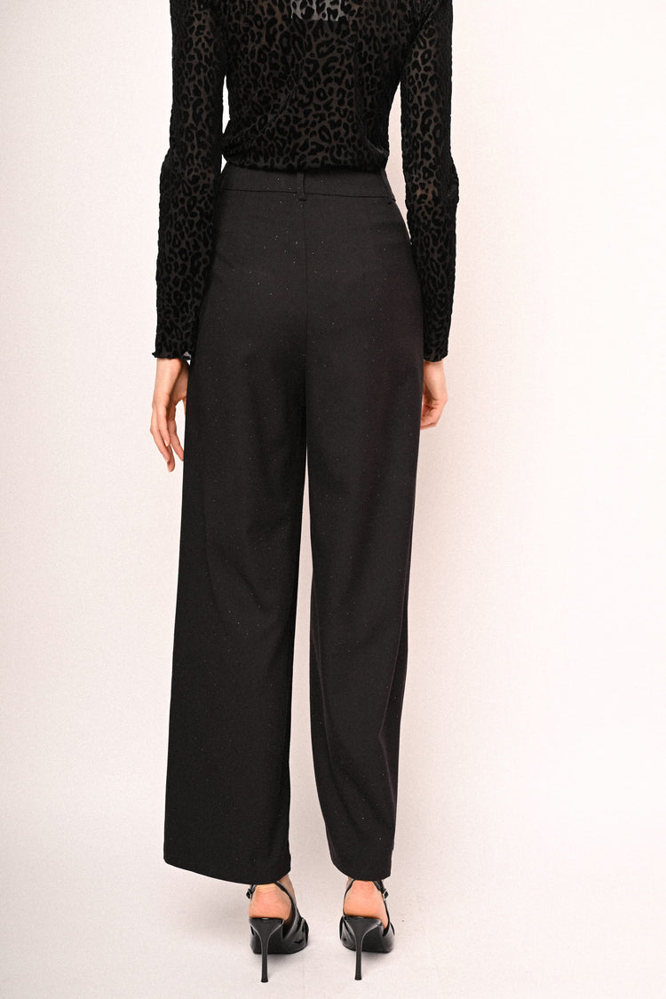 Glitter wide-leg trousers