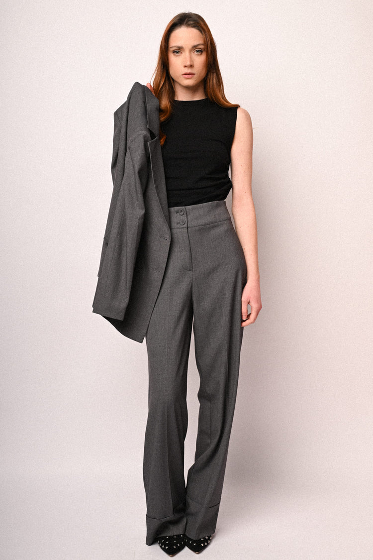 High rise wide-leg trousers