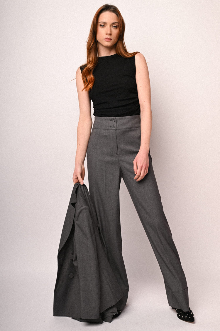 High rise wide-leg trousers