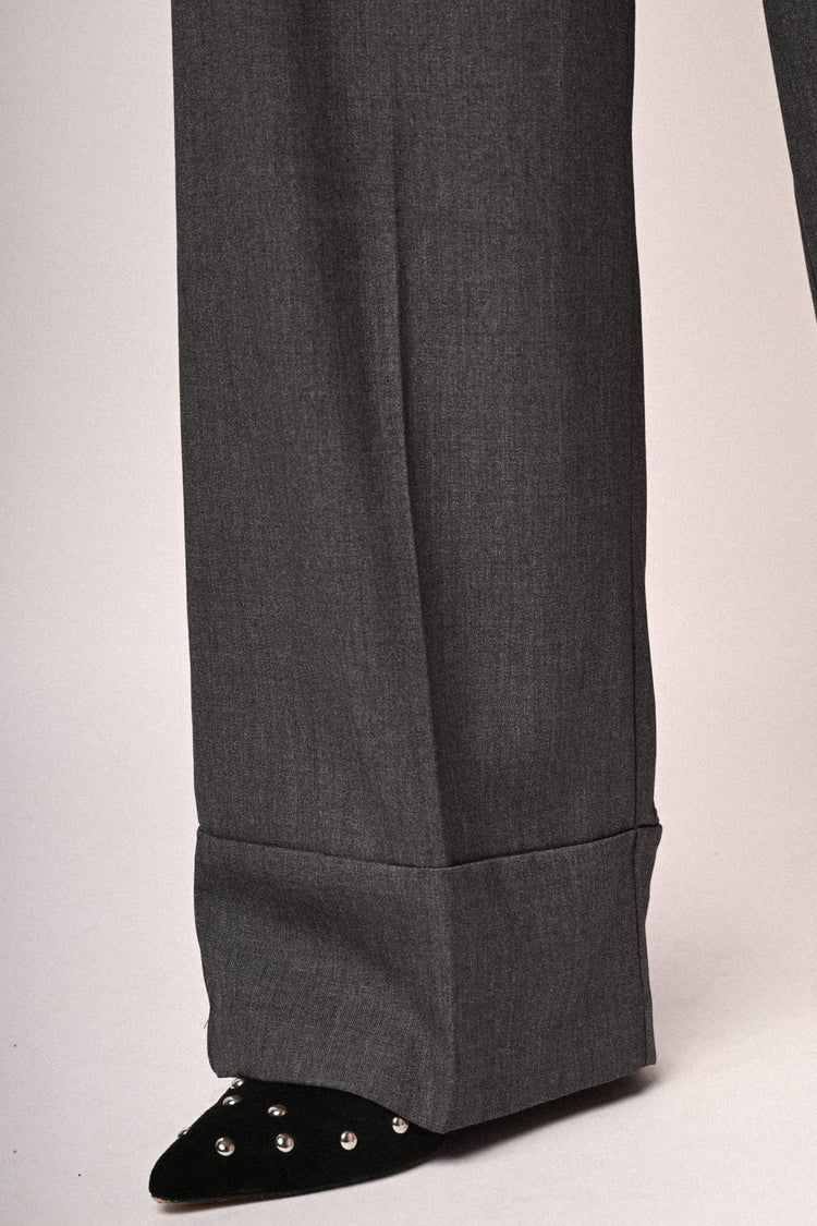 High rise wide-leg trousers