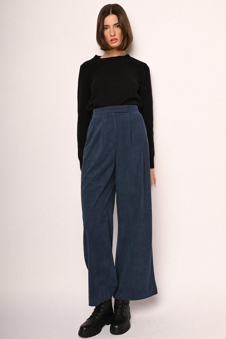 Corduroy wide-leg trousers