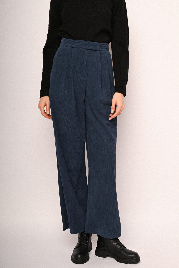 Corduroy wide-leg trousers