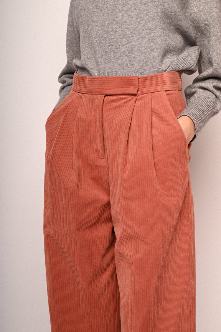 Corduroy wide-leg trousers