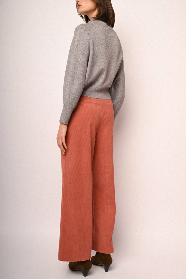Corduroy wide-leg trousers