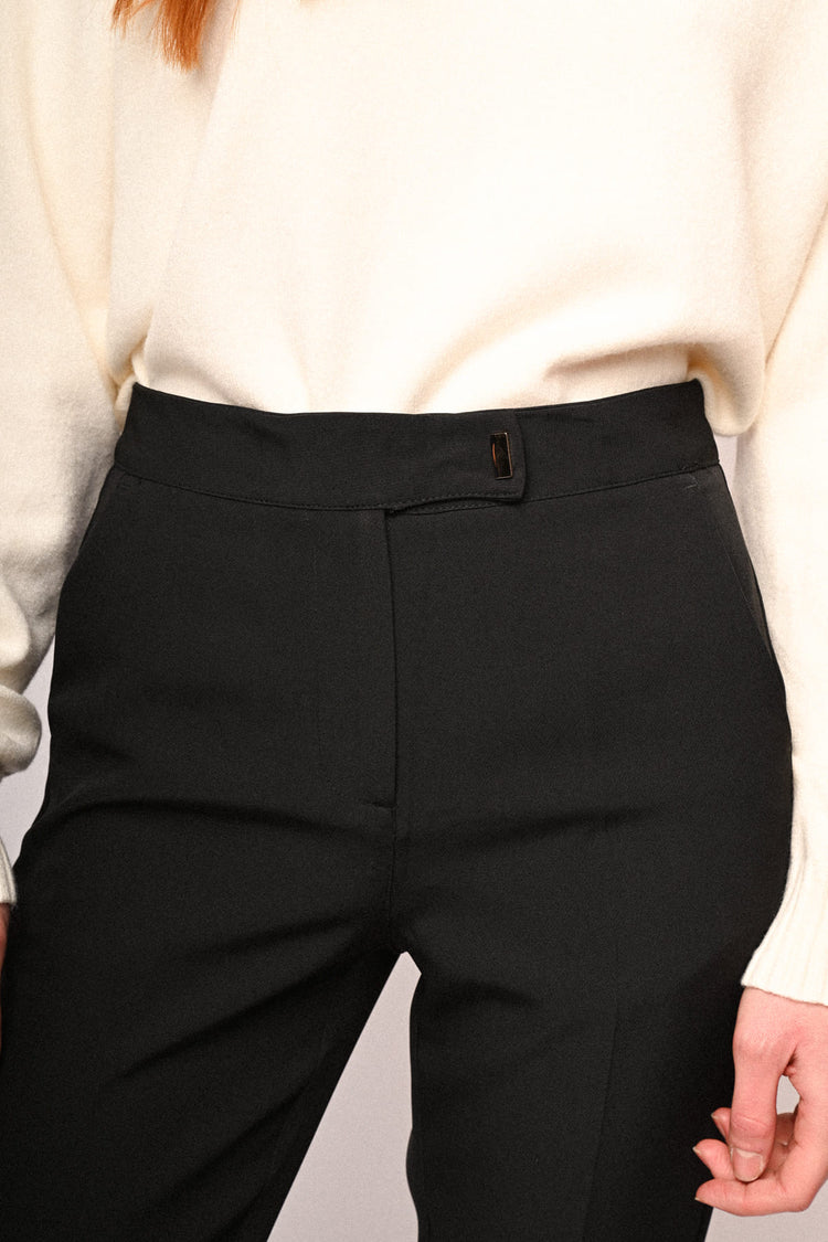 Turn-up slim-fit trousers