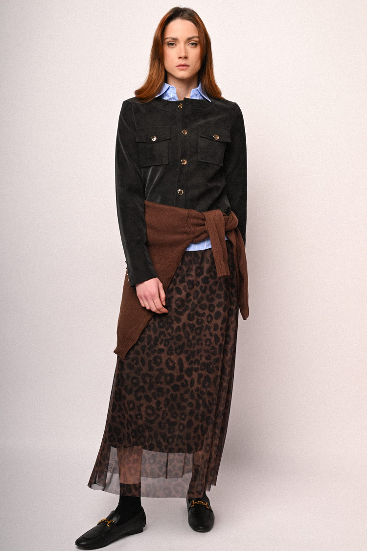 Faux suede field jacket