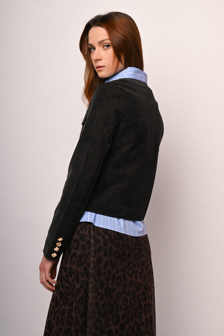 Faux suede field jacket