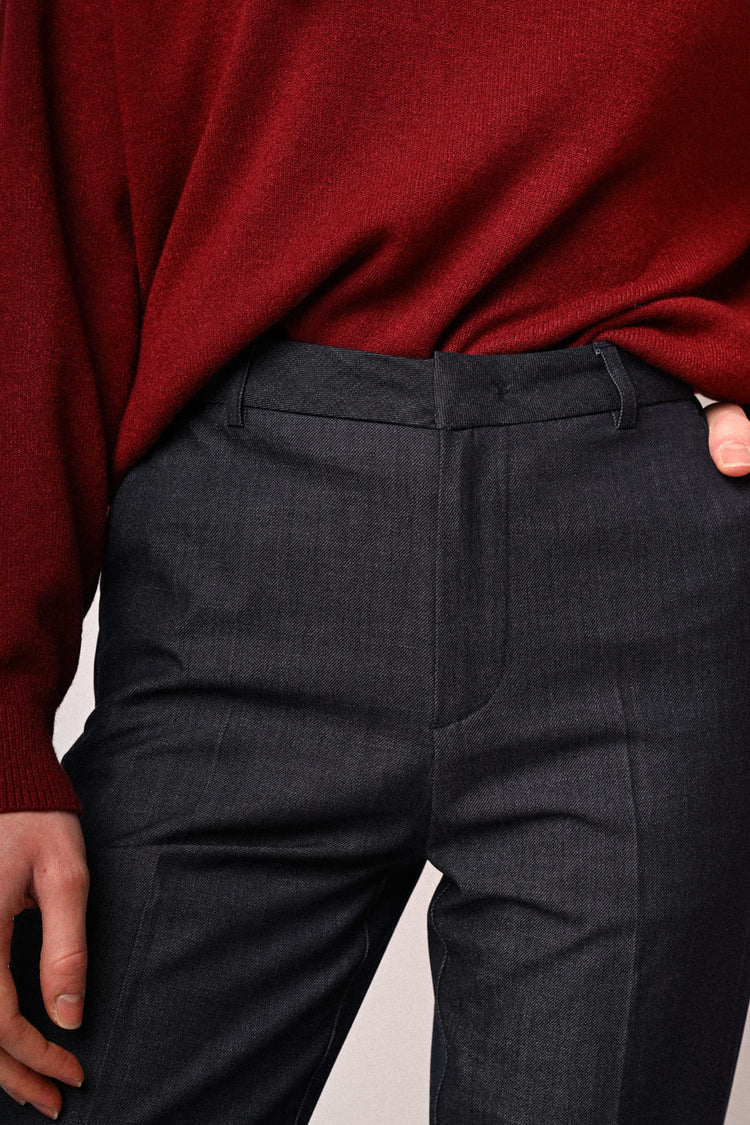 Denim-effect basic trousers