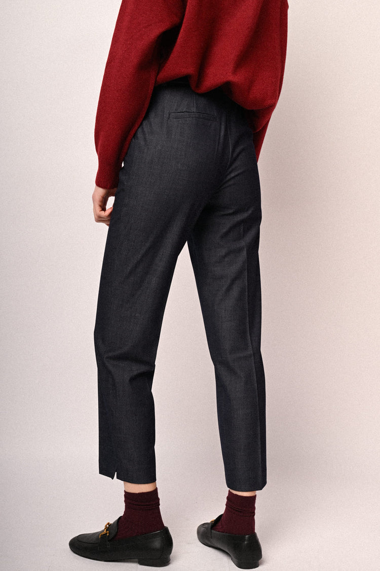 Denim-effect basic trousers