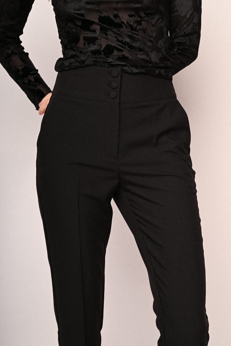 Ironed crease slim-fit trousers