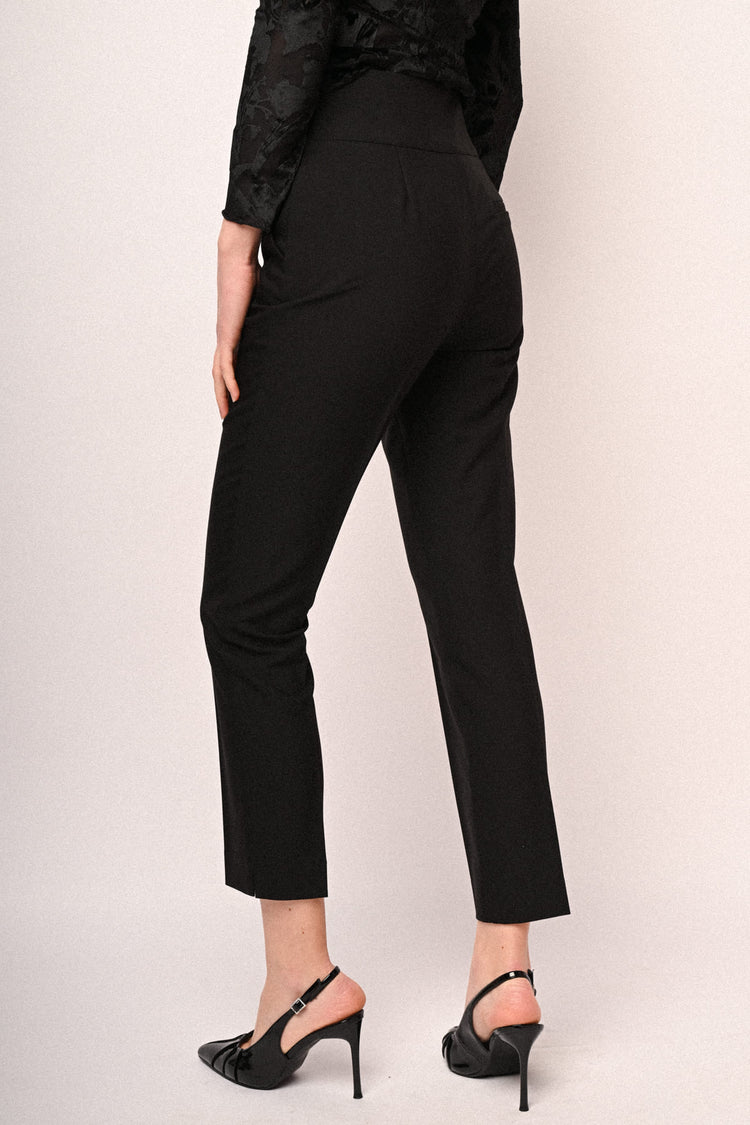 Ironed crease slim-fit trousers