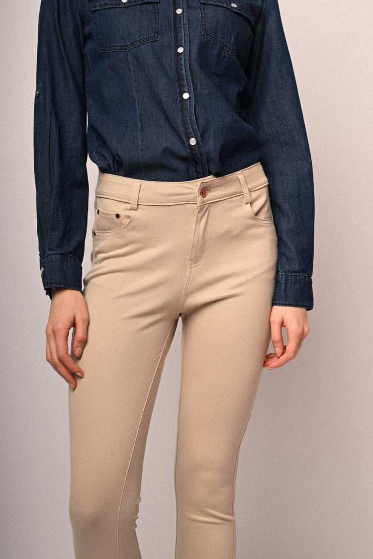 Slim-fit drill trousers