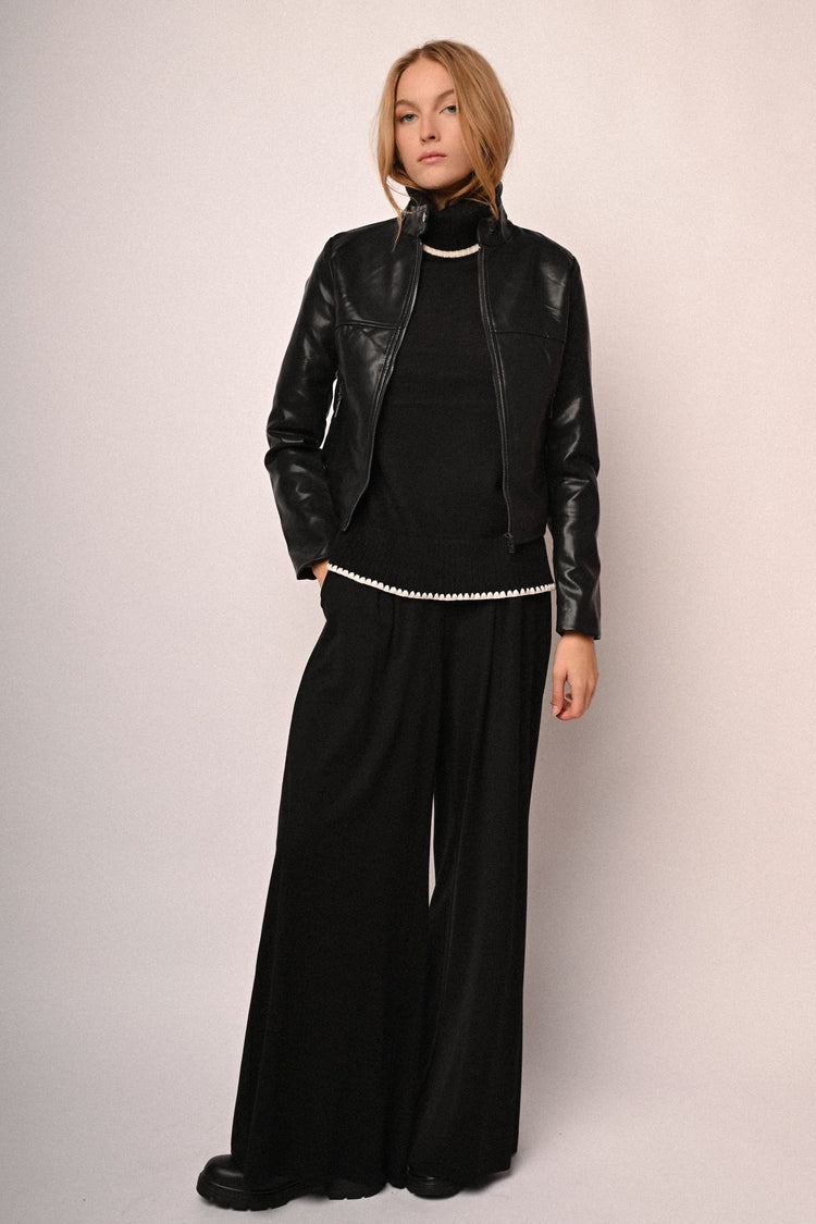 Faux leather biker jacket