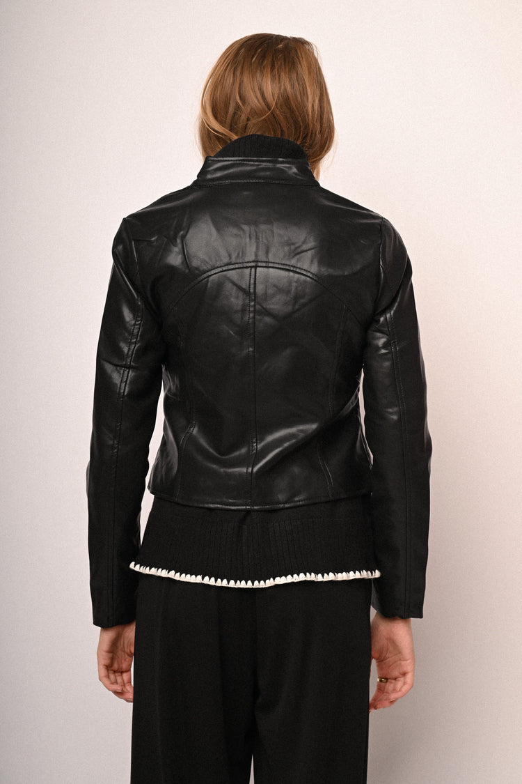 Faux leather biker jacket