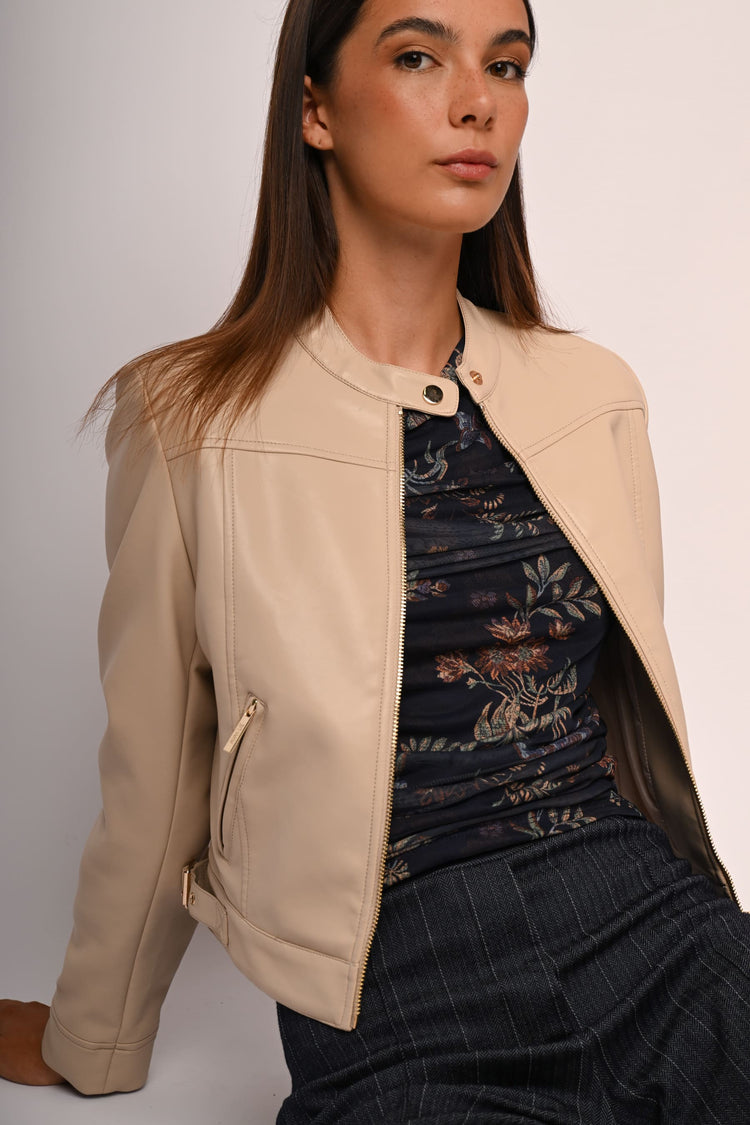 Faux leather biker jacket
