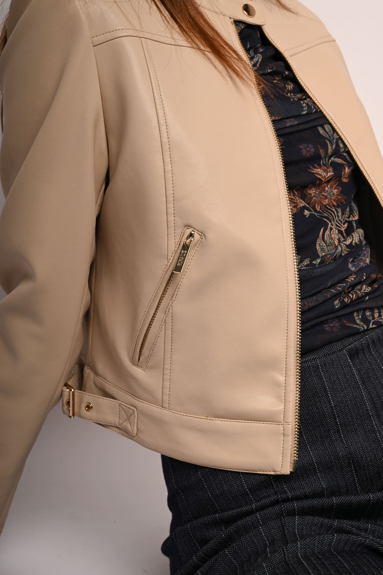 Faux leather biker jacket