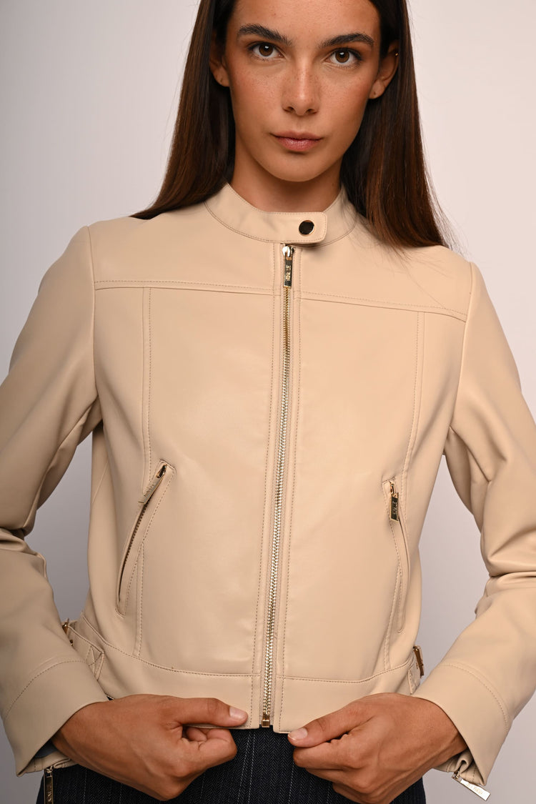 Faux leather biker jacket