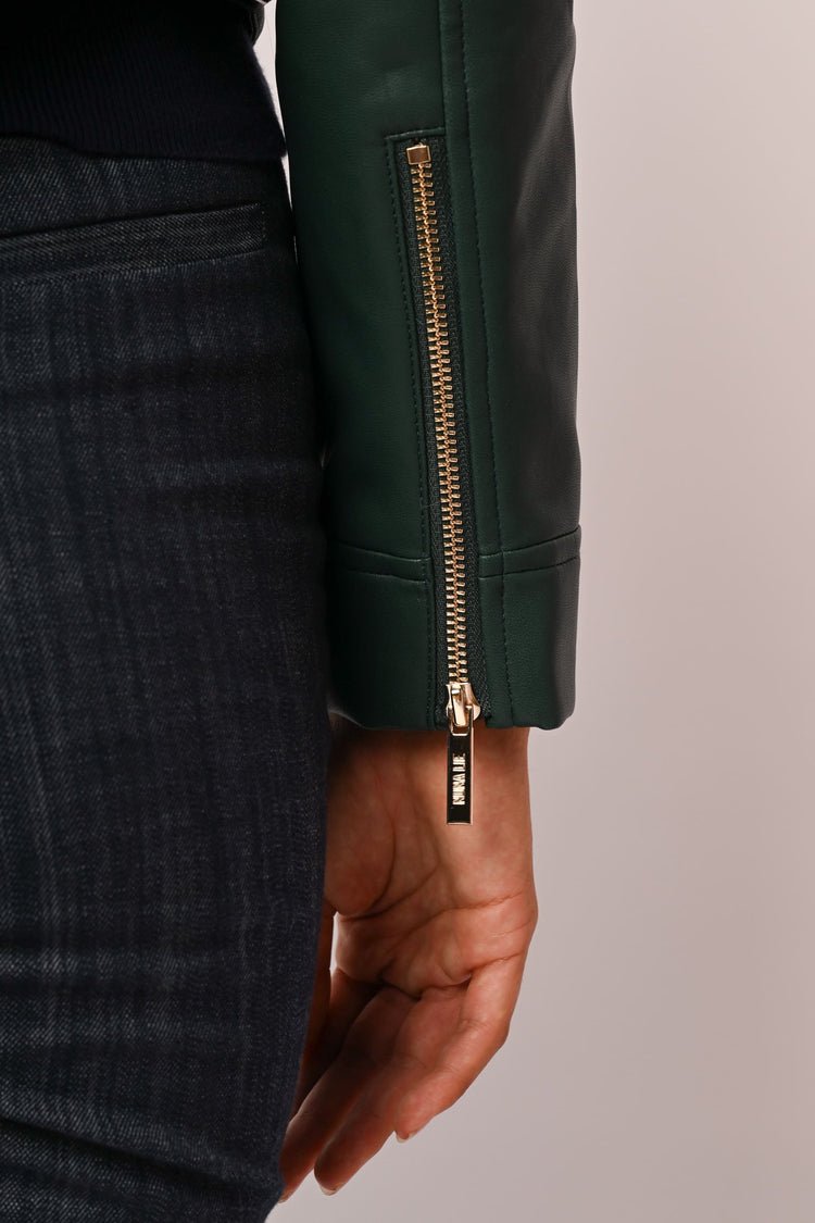 Faux leather biker jacket