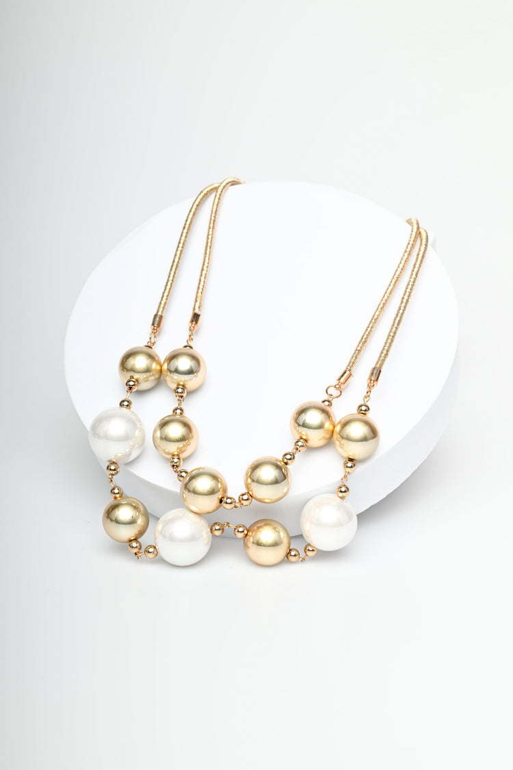 Pearl double-wrap necklace