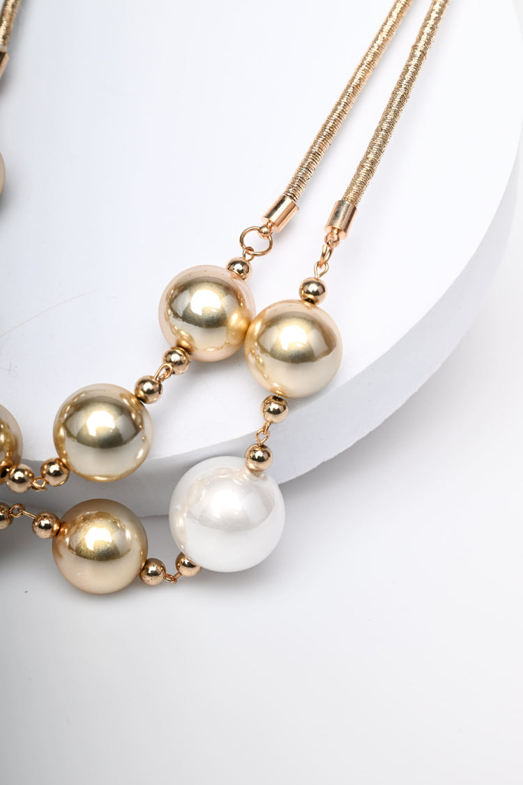 Pearl double-wrap necklace
