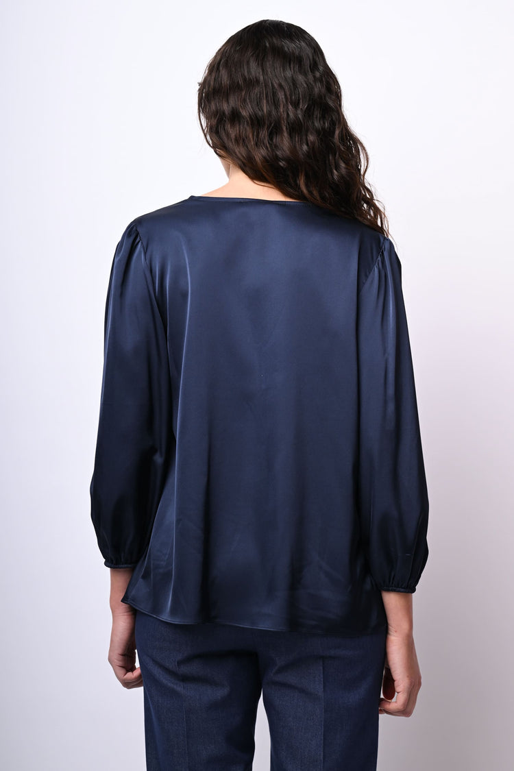 V-neck satin blouse