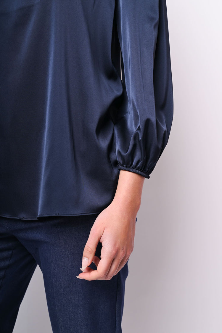 V-neck satin blouse