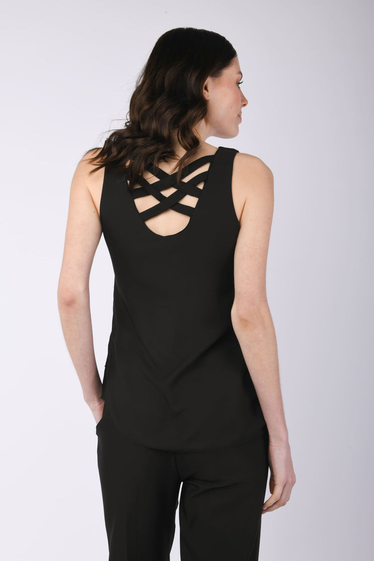 Back crossed straps top