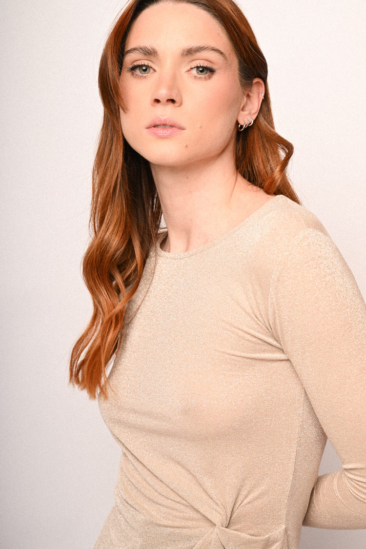 Knot lurex knit top