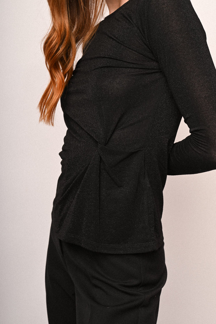 Knot lurex knit top