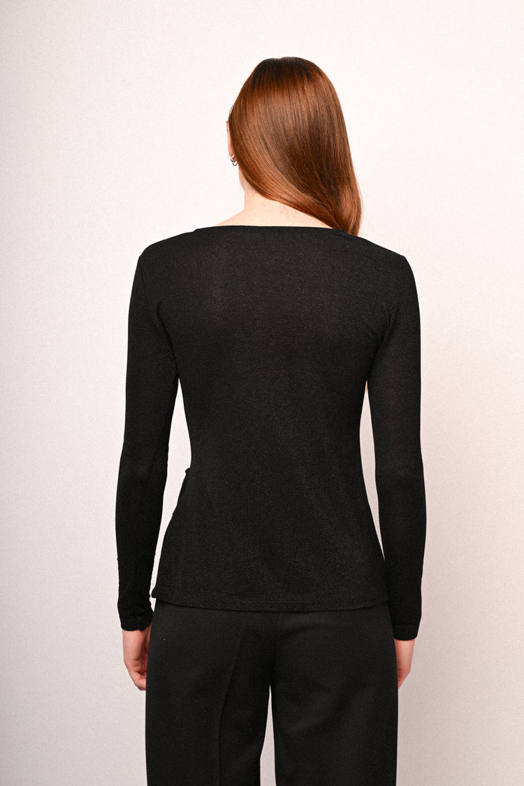 Knot lurex knit top