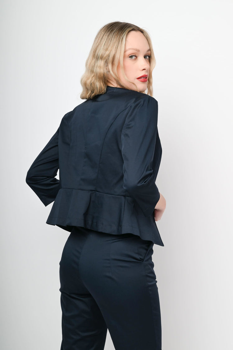 Peplum cropped blazer