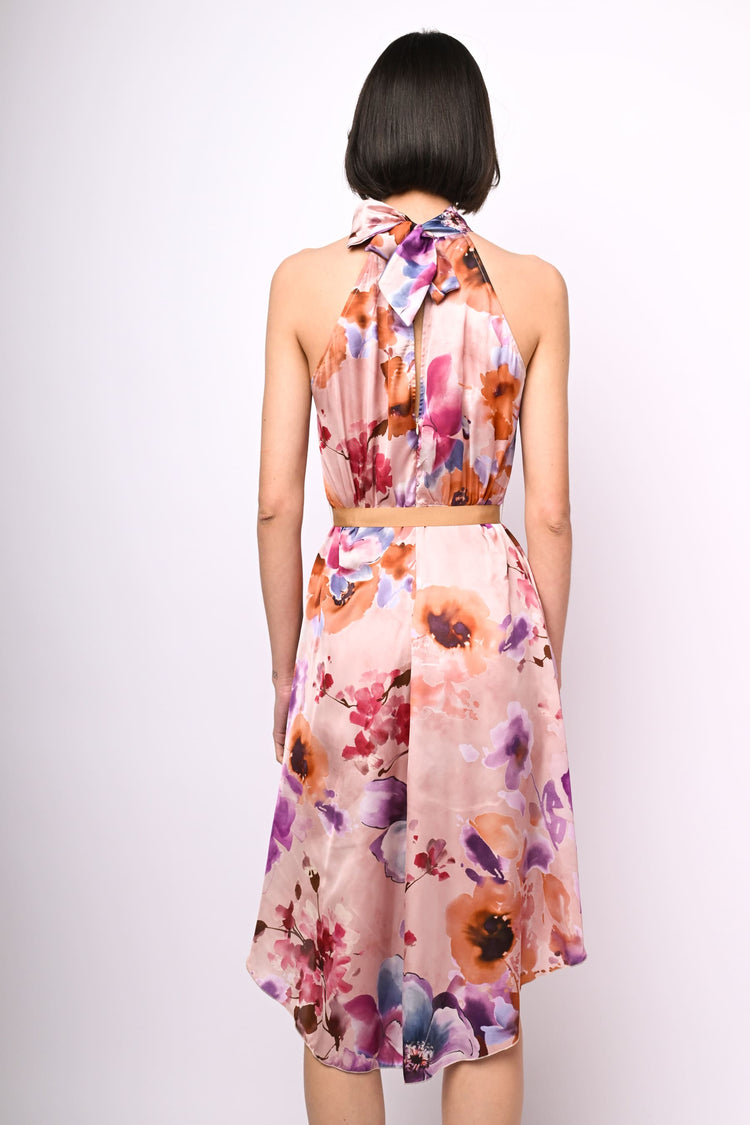 Floral print high-low dress