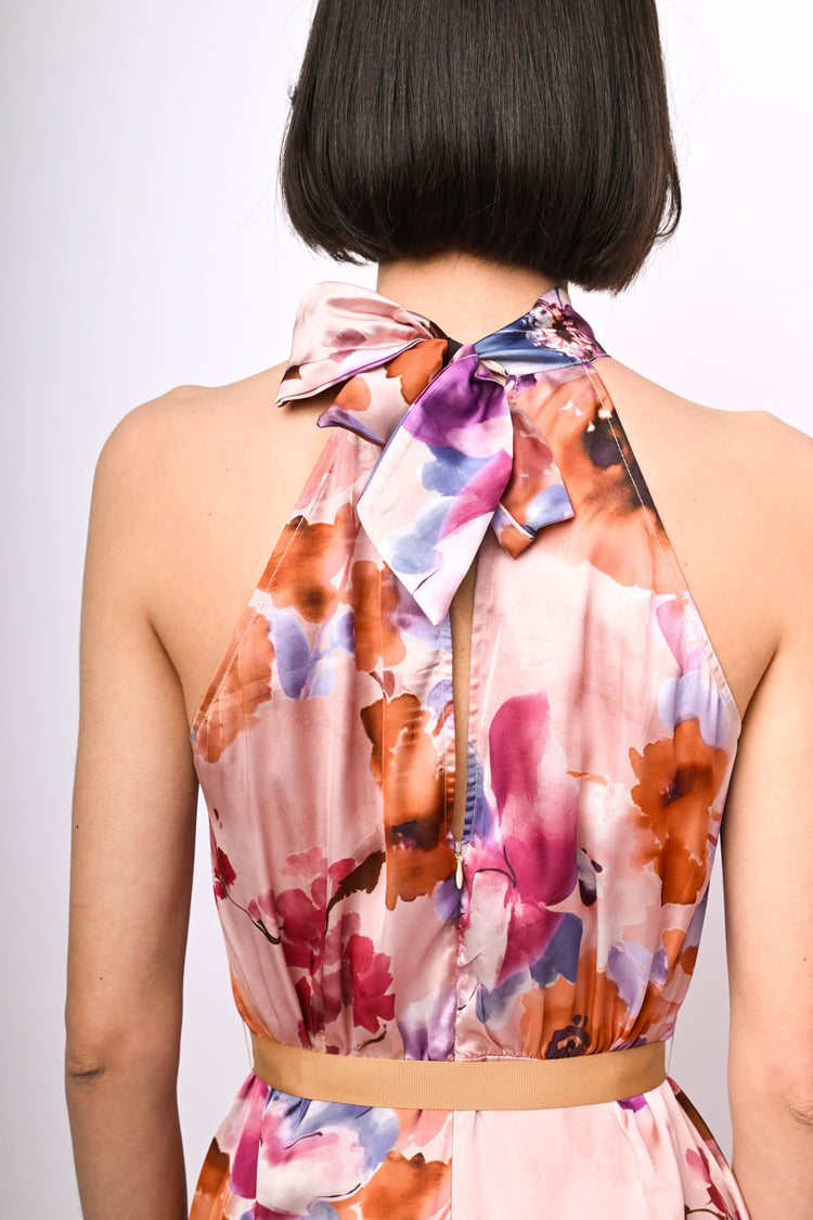 Floral print high-low dress