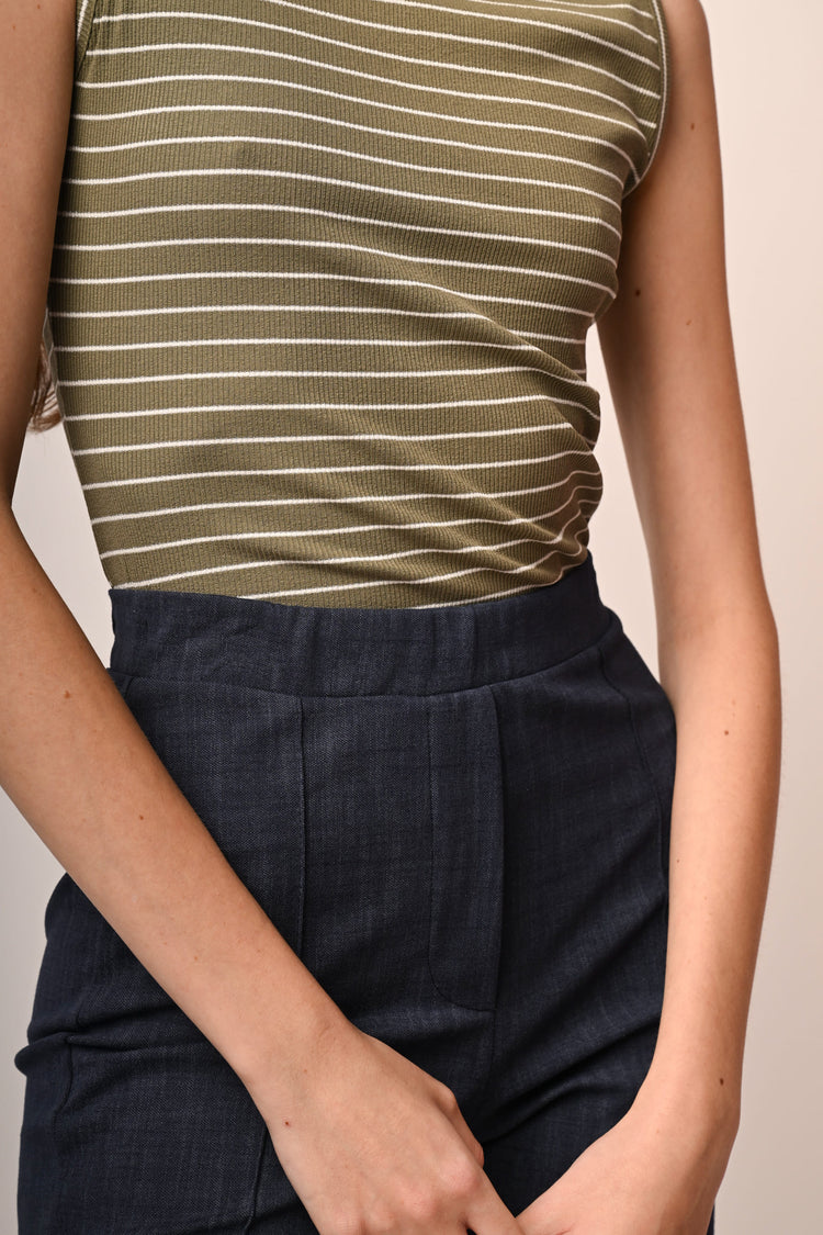 Viscose-blend flared trousers
