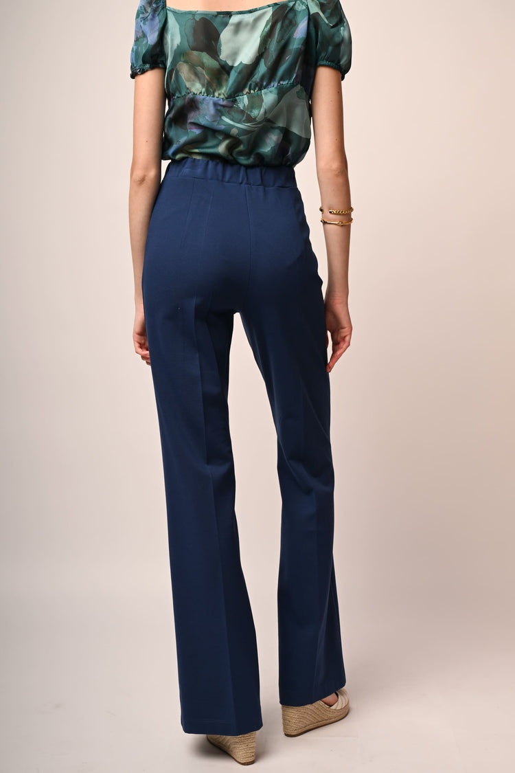 Viscose-blend flared trousers