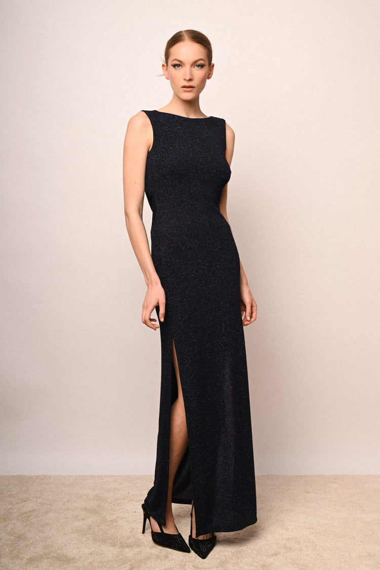 Heart-chain-back long dress