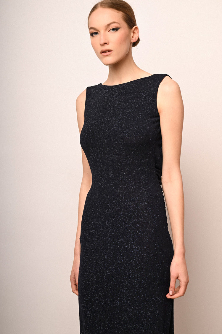 Heart-chain-back long dress