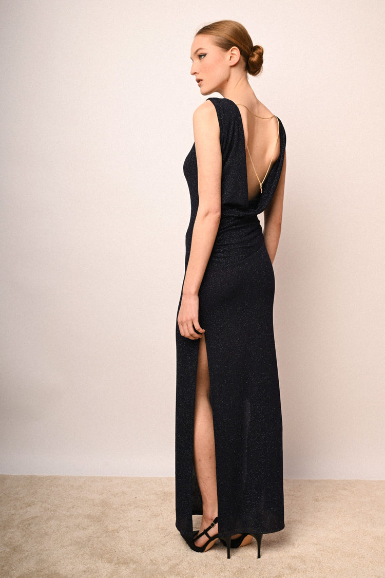 Heart-chain-back long dress