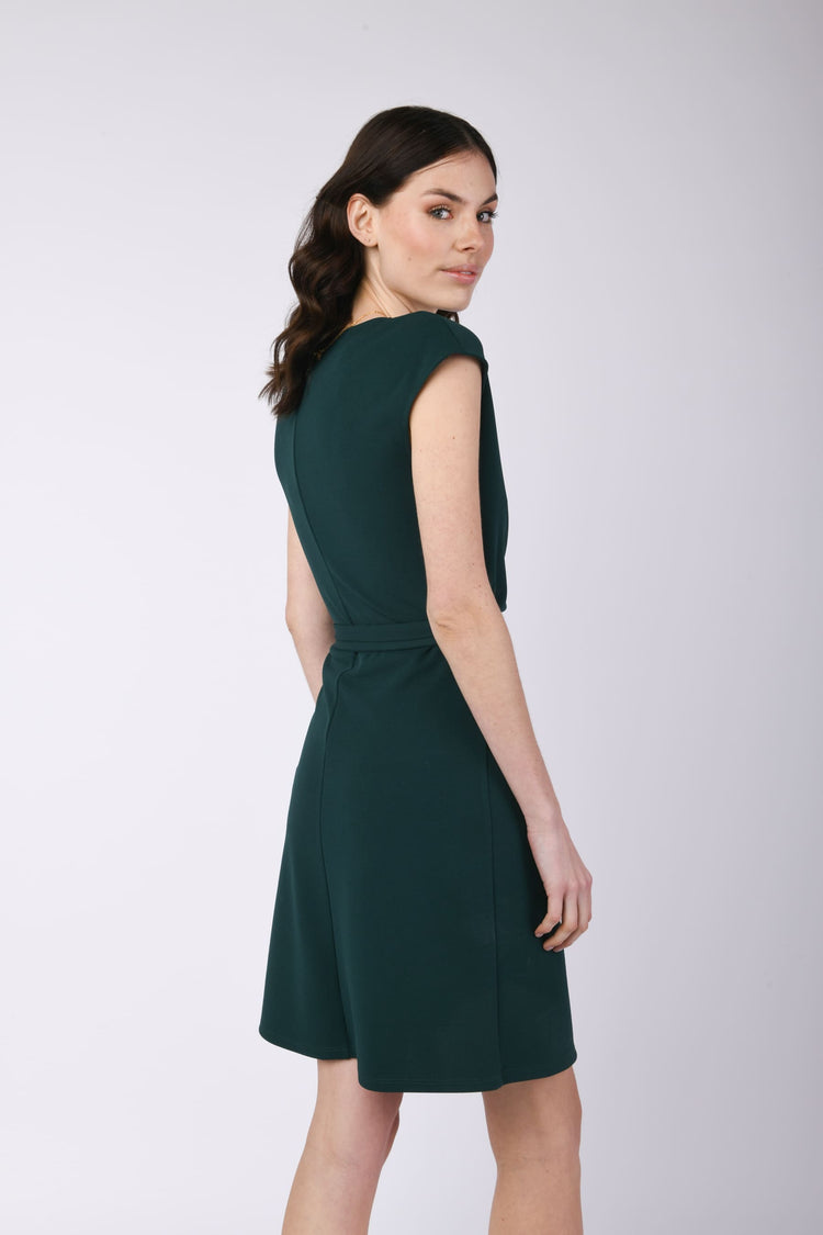 Rose-detail wrap mini dress