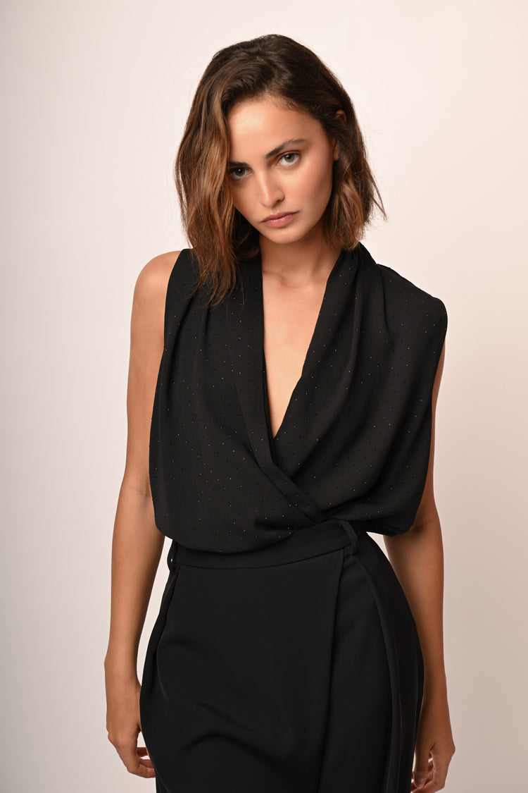 Mini studs wrap bodysuit