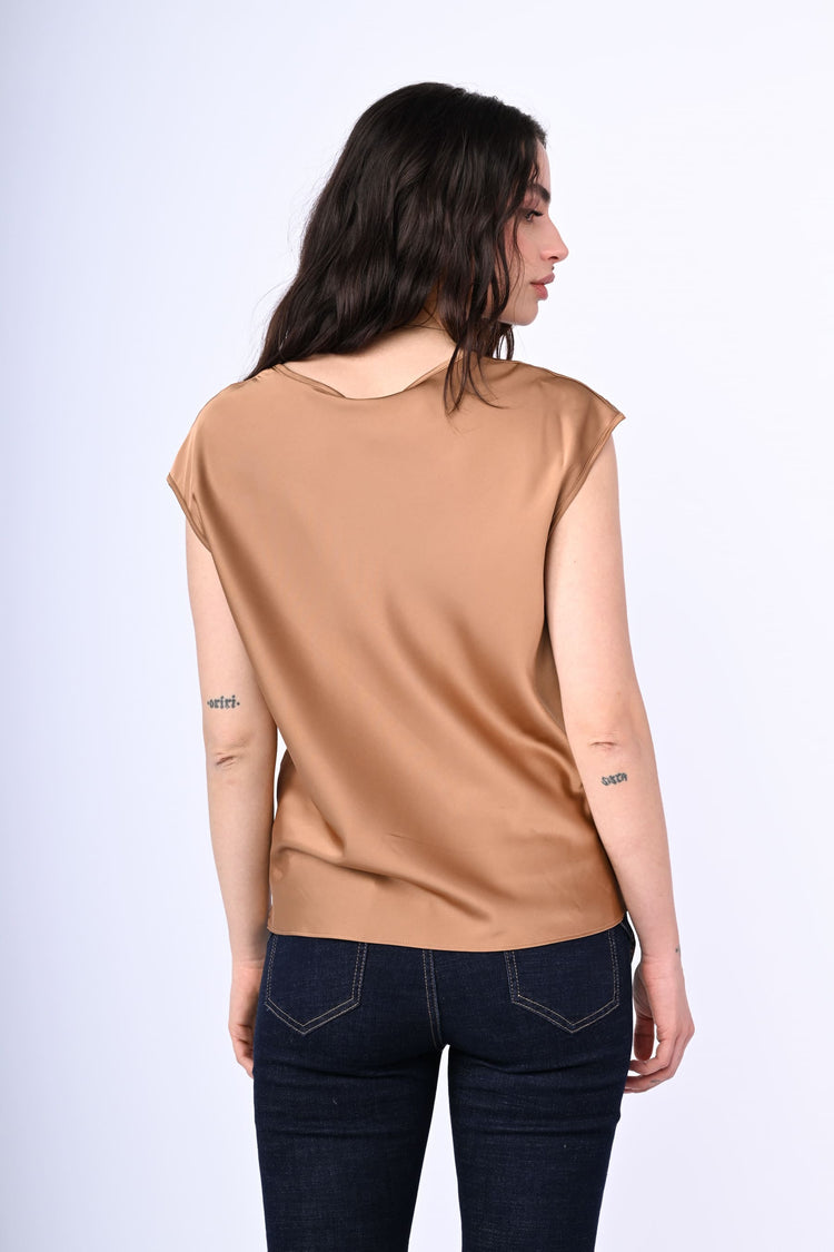 V-neck satin top