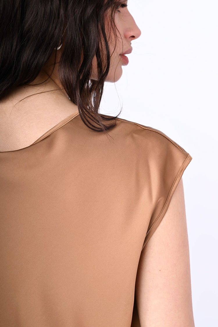 V-neck satin top