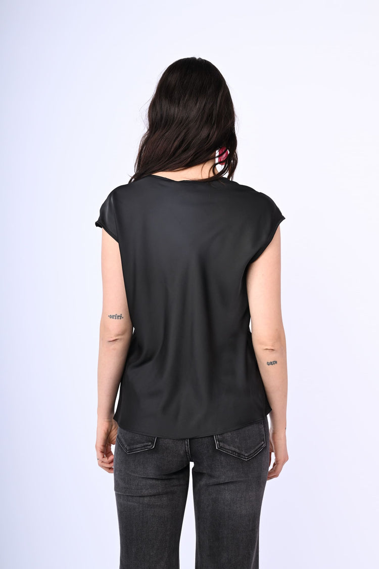 V-neck satin top