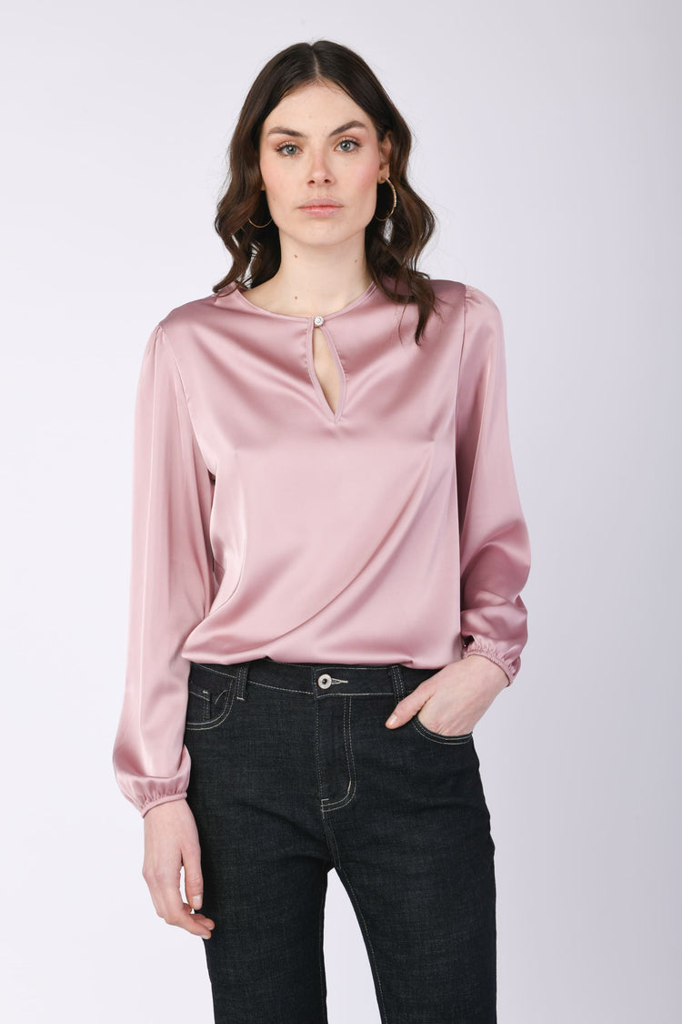 Teardrop satin blouse