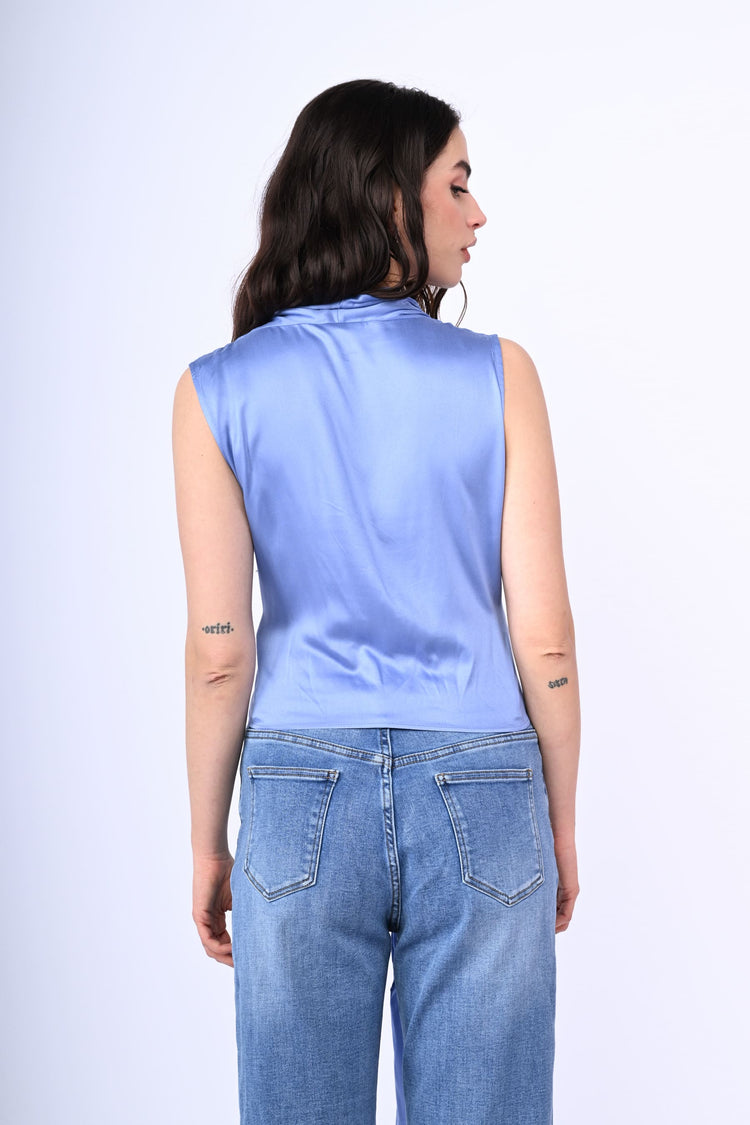 Satin wrap top