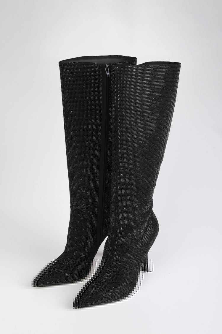 Rhinestone embellished boots